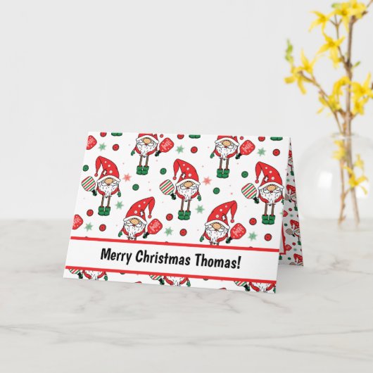 クリスマスピックボール折り返し挨拶 カード (黄色い花)