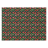 クリスマスピックボール赤い緑のパドルボール黒 テーブルクロス (正面(横))