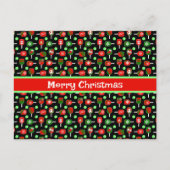 クリスマスピックボール赤い緑のパドルボール黒 ポストカード (正面)