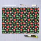 クリスマスピックボール赤い緑のパドルボール黒 薄葉紙 (クラフト)