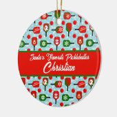 クリスマスピックボール赤グリーンブルーの雪片 セラミックオーナメント (左)