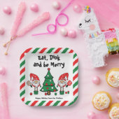 クリスマスピックボール ペーパープレート (パーティー)