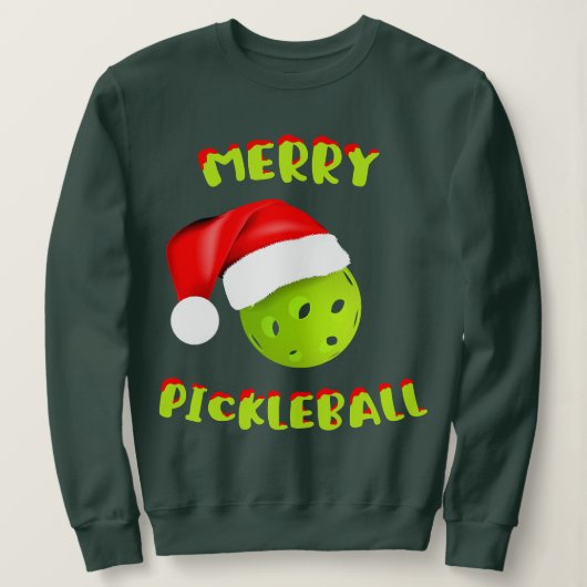 クリスマスピックボールSanta Hat Pickleball Player W スウェットシャツ (デザイン正面)