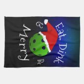 クリスマスピックルボールことわざ キッチンタオル (横)