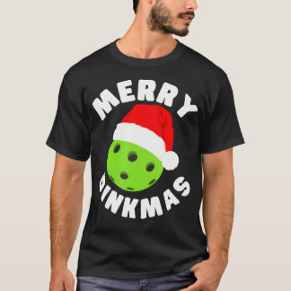 クリスマスピックルボールサンタピックルボールプレーヤーメリー Tシャツ