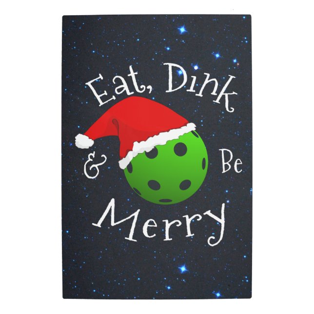 クリスマスピックルボール食べことわざディンク&メリーBe メタルプリント (正面)