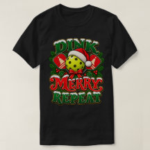 クリスマスピックルボールTシャツ|Dink Merry Repeat