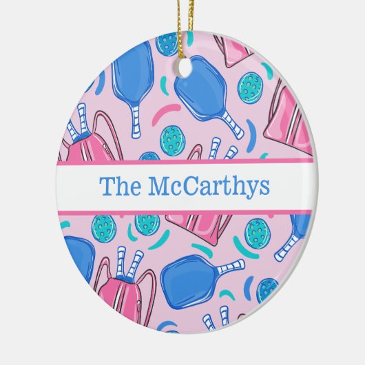 クリスマスピックル名門私立校風のボパーソナライズされたール セラミックオーナメント (左)