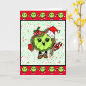 クリスマスピックル |おもしろい休日のピクル カード (黄色い花)