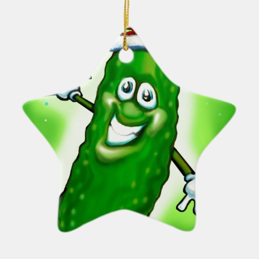 クリスマスピックル セラミックオーナメント (正面)