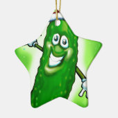 クリスマスピックル セラミックオーナメント (左)