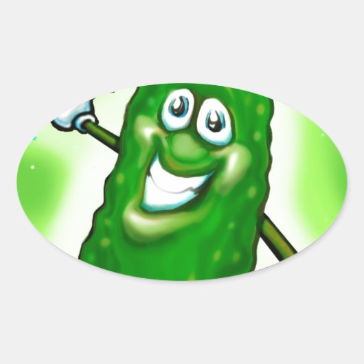 クリスマスピックル 楕円形シール (正面)