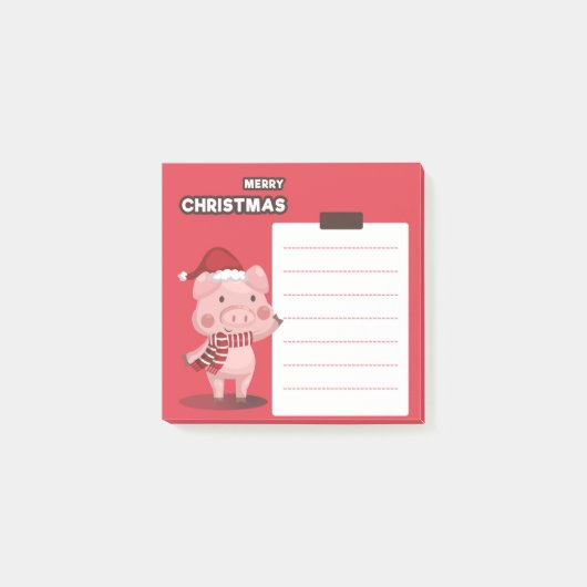 クリスマスピッグ付箋紙 ポストイット (正面)