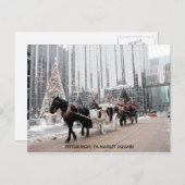 クリスマスピッツバーグPAマーケットスクエア シーズンポストカード (正面/裏面)
