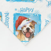 クリスマスピットブルテリアフリースブランケット フリースブランケット (角)