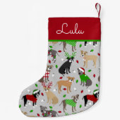 クリスマスピットブルドッグスモールクリスマスストッキング スモールクリスマスストッキング (裏面)