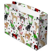 クリスマスピットブルドッグズラージ抱き枕 ラージペーパーバッグ (裏面アングル)