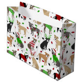 クリスマスピットブルドッグズラージ抱き枕 ラージペーパーバッグ (正面アングル)