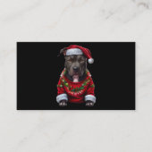 クリスマスピットブルドッグ着用クリスマスサンタスハット&ソフトウェア 名刺 (正面)