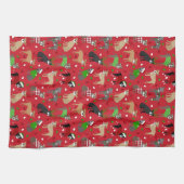 クリスマスピットブルドッグ キッチンタオル (横)