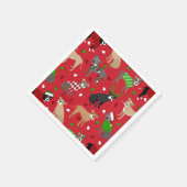 クリスマスピットブルドッグ スタンダードカクテルナプキン (角)