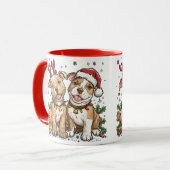 クリスマスピットブルドッグ マグカップ (正面左)