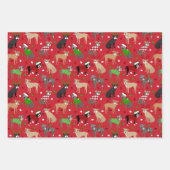クリスマスピットブルドッグ ラッピングペーパーシート (正面)