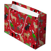 クリスマスピットブルドッグ ラージペーパーバッグ (正面アングル)