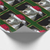 クリスマスピットブル子犬 ラッピングペーパー (角)