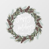 クリスマスピネコーネリースハッピーホリデーズ ウィンドウサイン (シート)