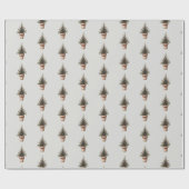 クリスマスピネコーンツリー素朴な休日カスタム ラッピングペーパー (フラット)