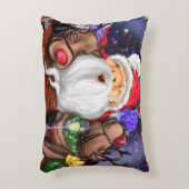 クリスマスピローギフトサンタとトナカイおもしろい アクセントクッション (正面(垂直))