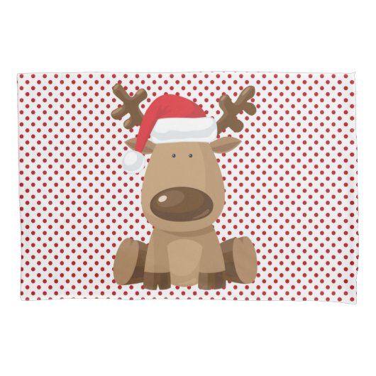 クリスマスピローケーストナカイ水玉模様水玉模様 枕カバー (正面左)