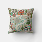 クリスマスピローデザインお洒落 – ウィンターホリデー クッション (裏面)