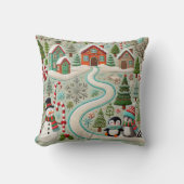 クリスマスピローデザインお洒落 – ウィンターホリデー クッション (正面)