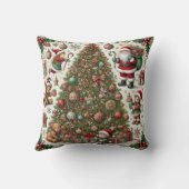 クリスマスピローデザイン-フェスティバルツリーとテディB クッション (裏面)