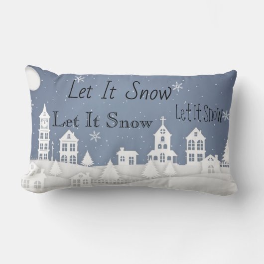 クリスマスピロー雪青ホワイト ランバークッション (正面)
