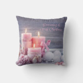 クリスマスピロー、ピンクのクリスマス クッション (正面)