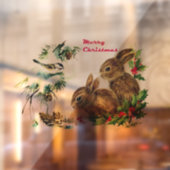 クリスマスピンの枝うさぎシジュウカラ ウィンドウサイン (シート2)