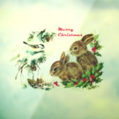 クリスマスピンの枝うさぎシジュウカラ ウィンドウサイン (シート3)