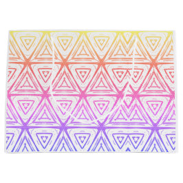 クリスマスピンクとイエローダイヤモンド ラージペーパーバッグ