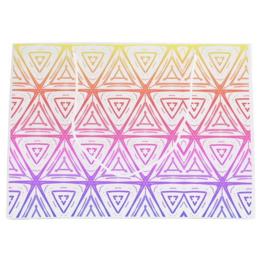 クリスマスピンクとイエローダイヤモンド ラージペーパーバッグ (正面)