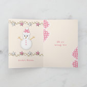 クリスマスピンクに愛を持つ孫娘 シーズンカード (内部)