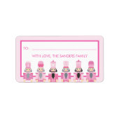 クリスマスピンクのくるみ割りギフトシール ラベル (正面)