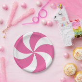 クリスマスピンクのキャンディ ペーパープレート (パーティー)