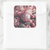 クリスマスピンクのキラキラの要素 スクエアシール (バッグ)