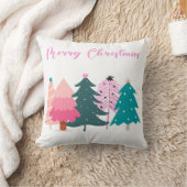 クリスマスピンクのクリスマスクリスマスツリー クッション (ブランケット)