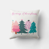 クリスマスピンクのクリスマスクリスマスツリー クッション (裏面)