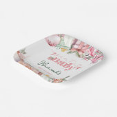 クリスマスピンクのサンタ赤ちゃんシャワー ペーパープレート (傾斜あり)