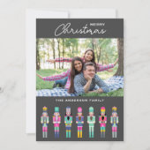 クリスマスピンクのナツクラッカー写真グリーティングカード 招待状 (正面)